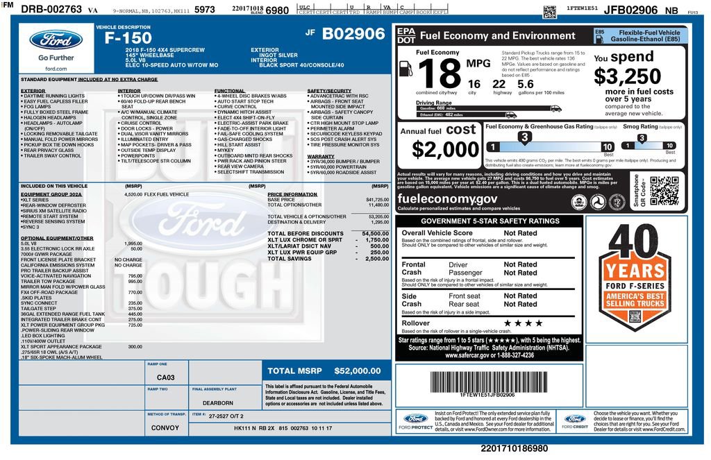 Certified 2018 Ford F150 XLT w/ Equipment Group 302A Luxury AWD/4WD image 7