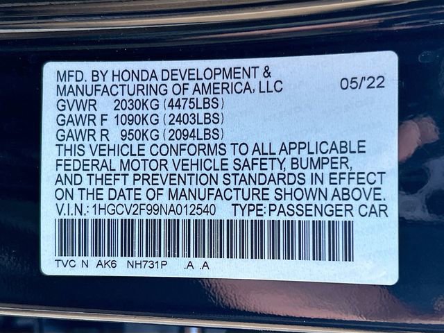 Used 2022 Honda Accord Touring image 35