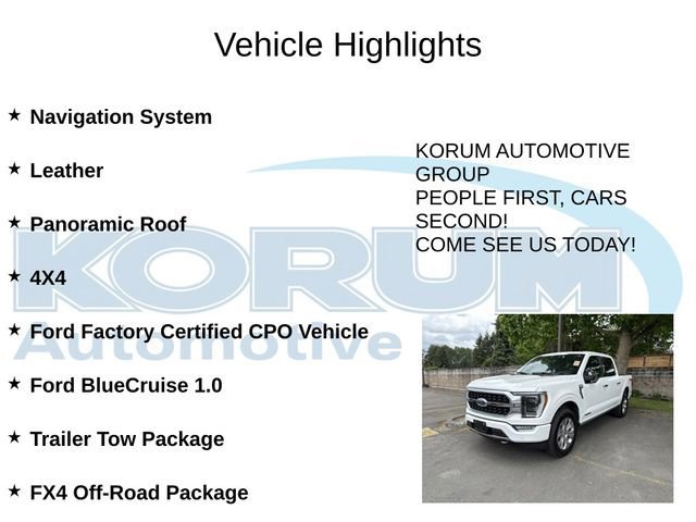 Certified 2023 Ford F150 Platinum w/ FX4 Off-Road Package AWD/4WD image 4