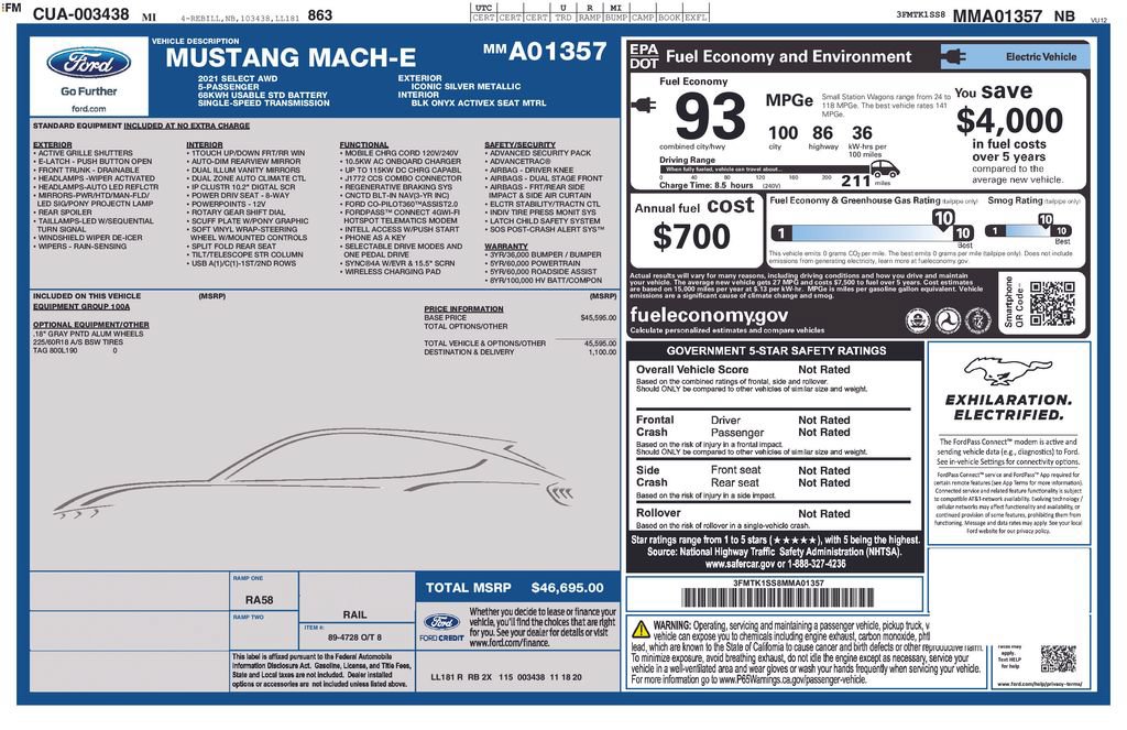 Certified 2021 Ford Mustang Mach-E Select AWD/4WD image 11