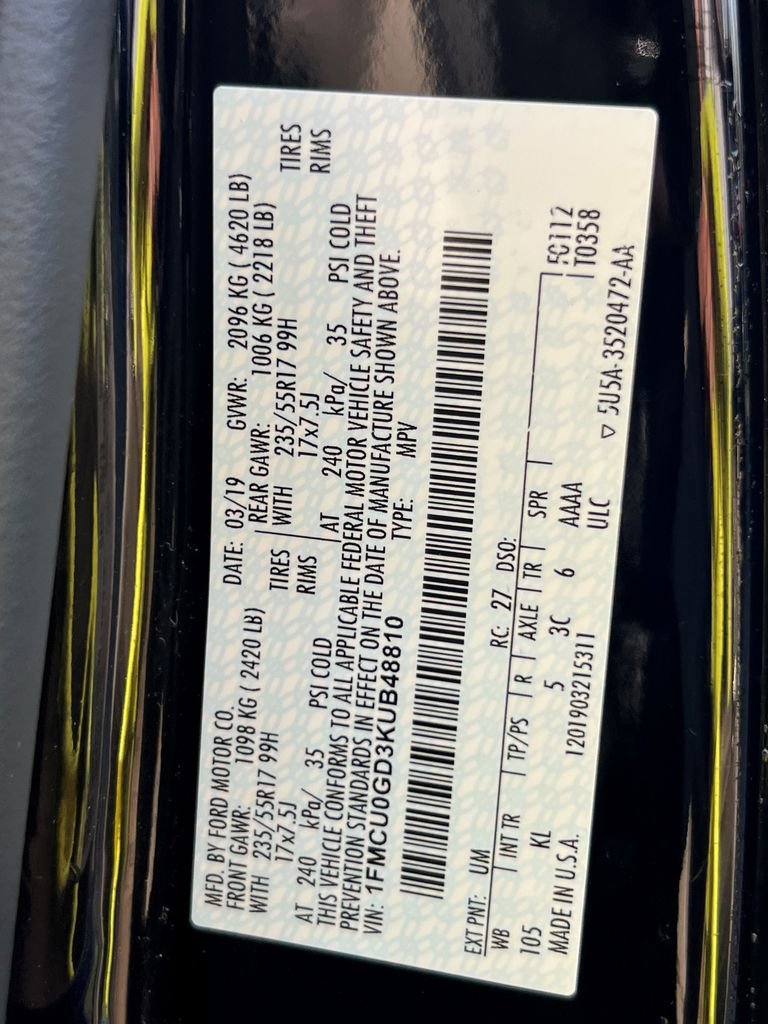 Certified 2019 Ford Escape SE FWD image 33