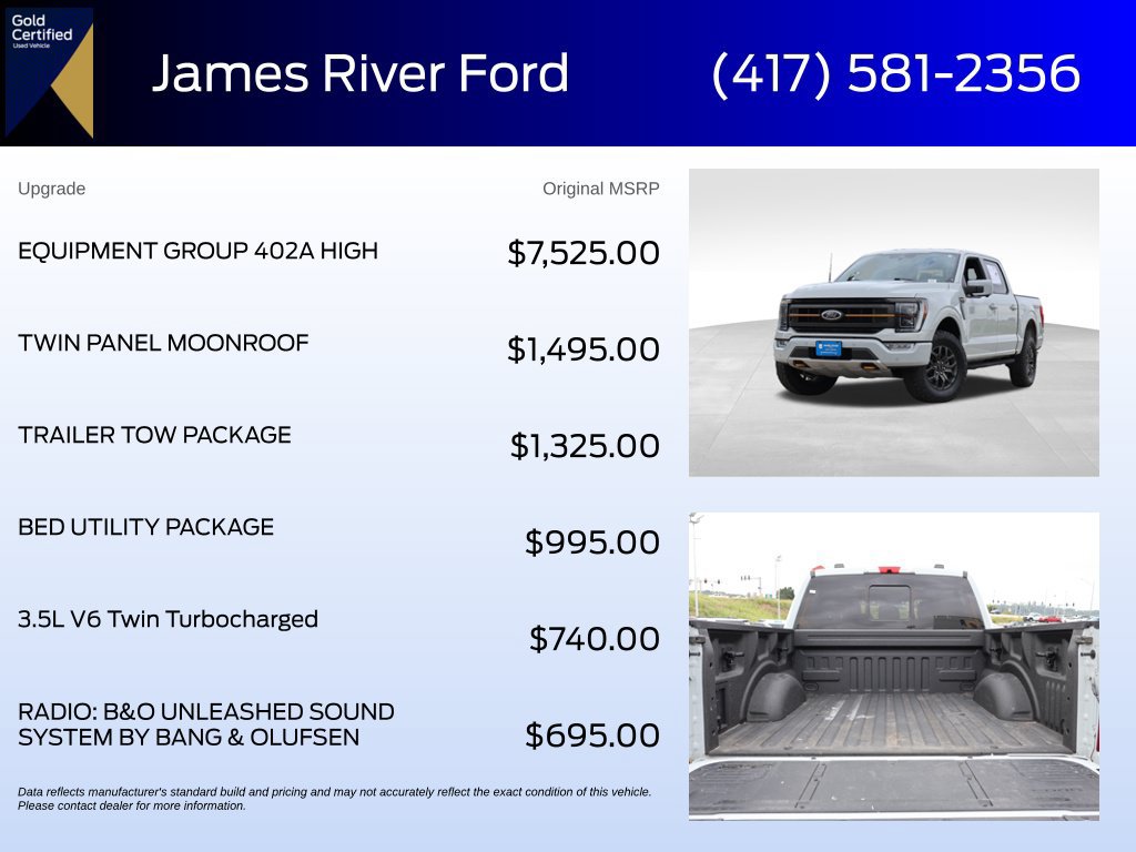 Certified 2023 Ford F150 Tremor w/ Equipment Group 402A High AWD/4WD image 6