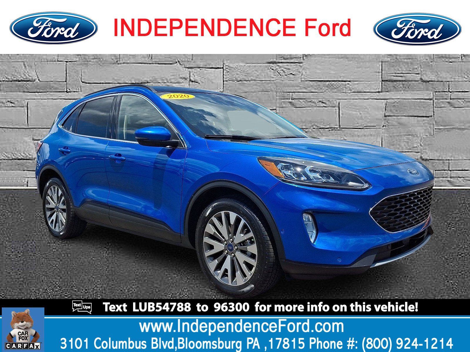Certified 2020 Ford Escape Titanium w/ Titanium Premium Package 2.0 AWD/4WD image 1