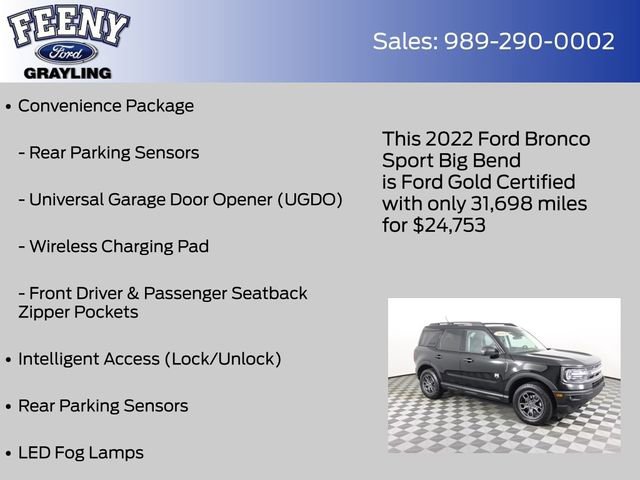 Certified 2022 Ford Bronco Sport Big Bend w/ Convenience Package image 14