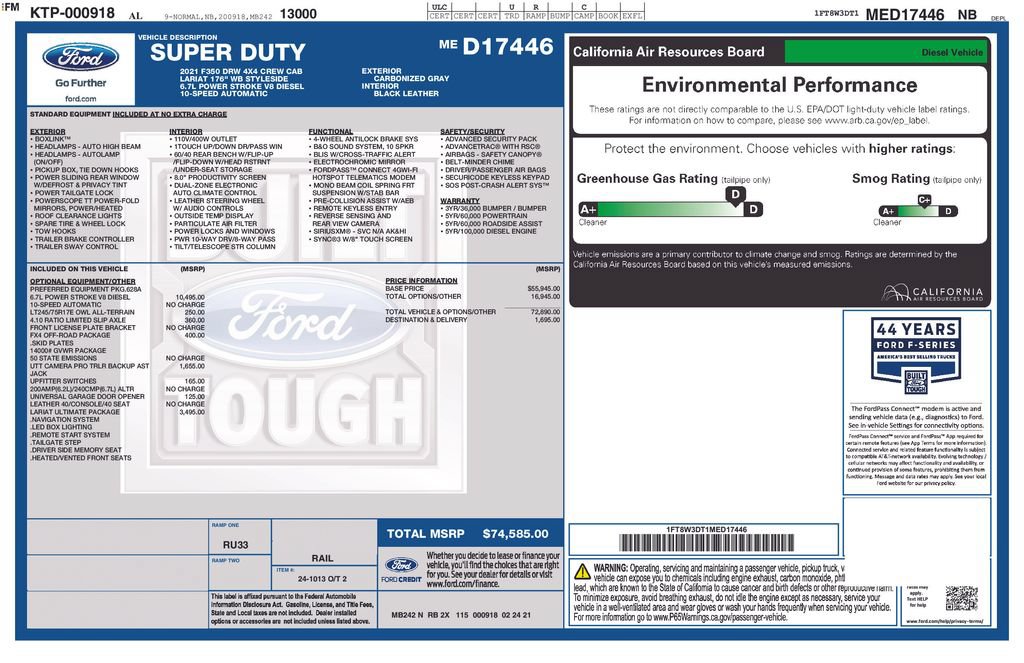 Certified 2021 Ford F350 Lariat w/ Lariat Ultimate Package AWD/4WD image 5