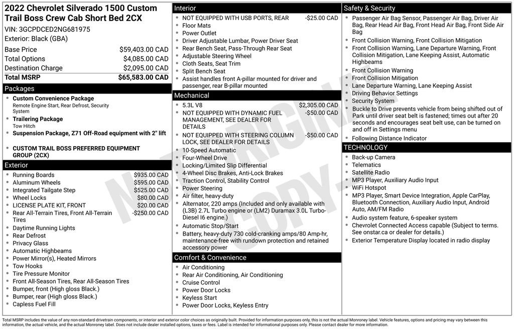 Used 2022 Chevrolet Silverado 1500 Custom Trail Boss AWD/4WD image 3
