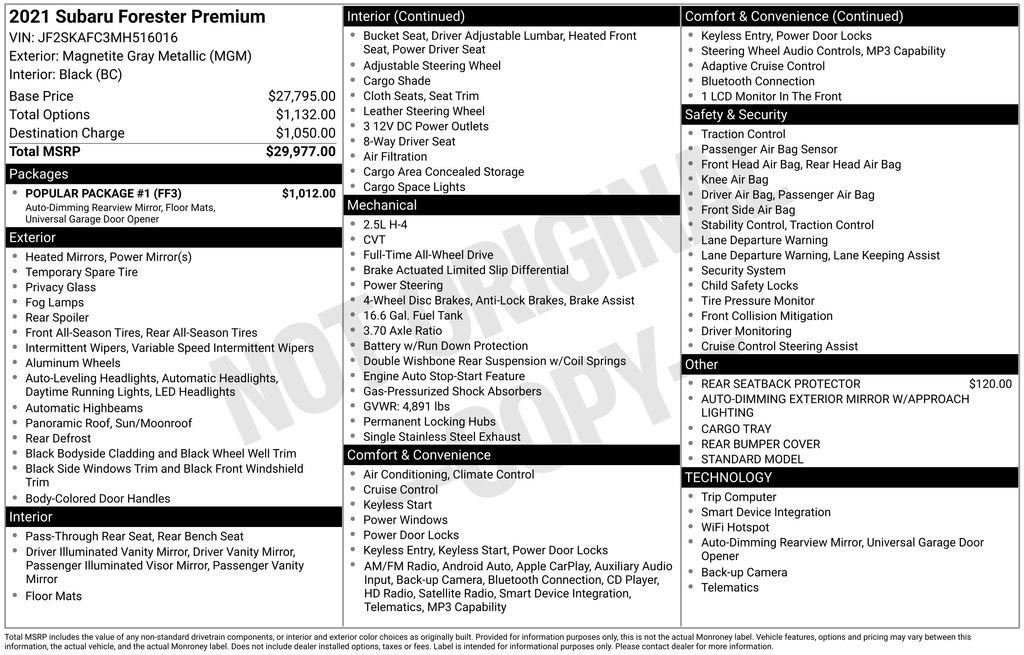 Used 2021 Subaru Forester Premium w/ Popular Package #1 AWD/4WD image 4