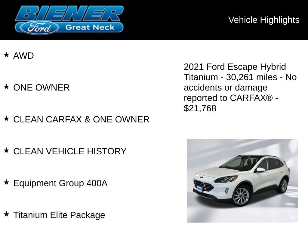 Certified 2021 Ford Escape Titanium w/ Titanium Elite Package image 9