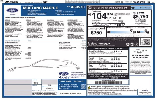 Certified 2025 Ford Mustang Mach-E Premium AWD/4WD image 40