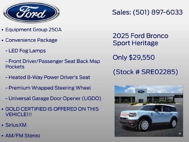 Certified 2025 Ford Bronco Sport Heritage w/ Convenience Package AWD/4WD image 7