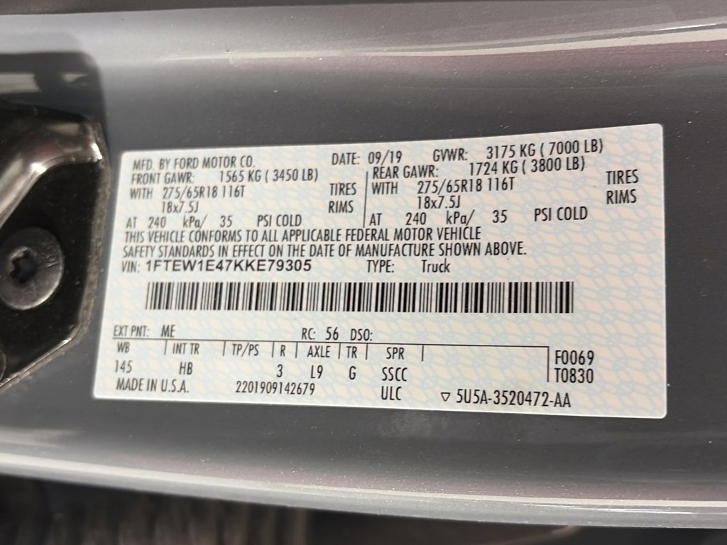 Certified 2019 Ford F150 Lariat w/ Equipment Group 502A Luxury image 9