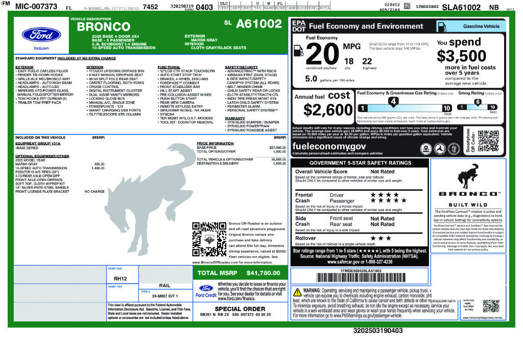 Certified 2025 Ford Bronco 4-Door AWD/4WD image 6
