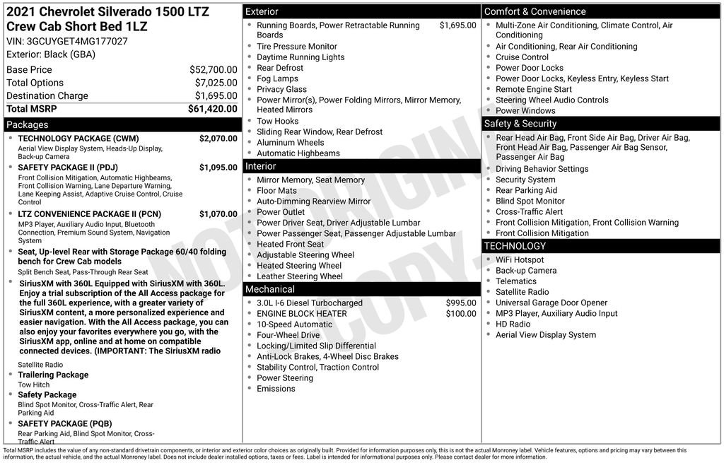 Used 2021 Chevrolet Silverado 1500 LTZ w/ Technology Package AWD/4WD image 7