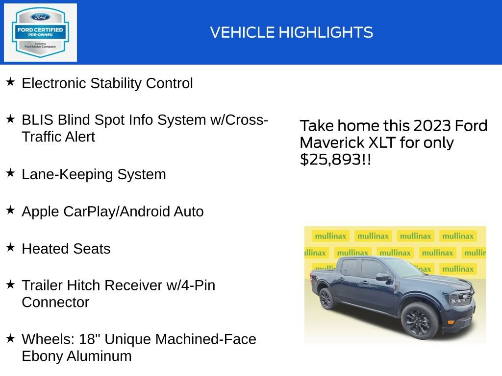 Certified 2023 Ford Maverick XLT w/ Equipment Group 300A Standard AWD/4WD image 19