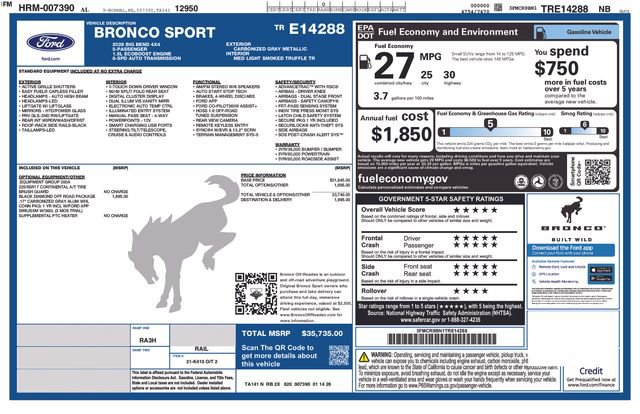 Certified 2026 Ford Bronco Sport Big Bend AWD/4WD image 26