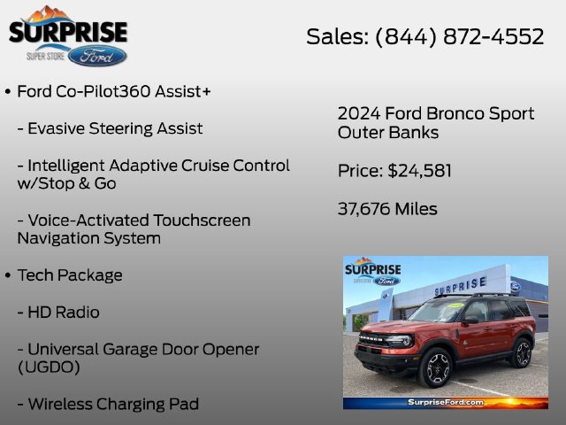 Certified 2024 Ford Bronco Sport Outer Banks w/ Tech Package AWD/4WD image 7