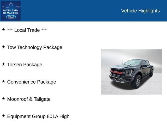 Certified 2022 Ford F150 Raptor w/ Equipment Group 801A High AWD/4WD image 2