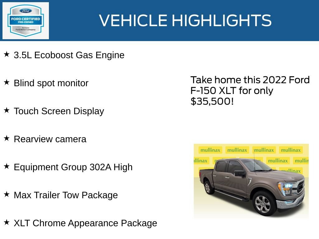 Certified 2022 Ford F150 XLT w/ Equipment Group 302A High AWD/4WD image 22