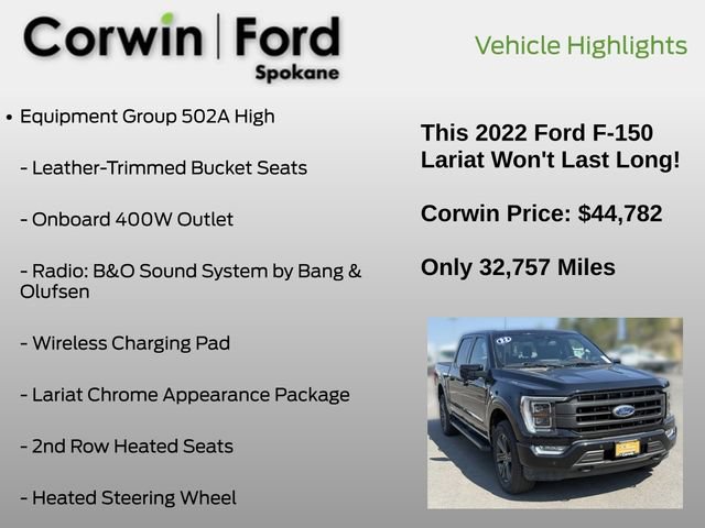 Certified 2022 Ford F150 Lariat w/ Equipment Group 502A High AWD/4WD image 7