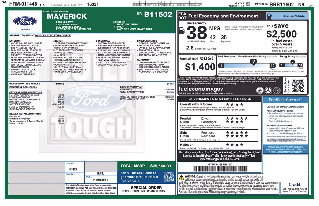 Certified 2025 Ford Maverick XLT FWD image 3