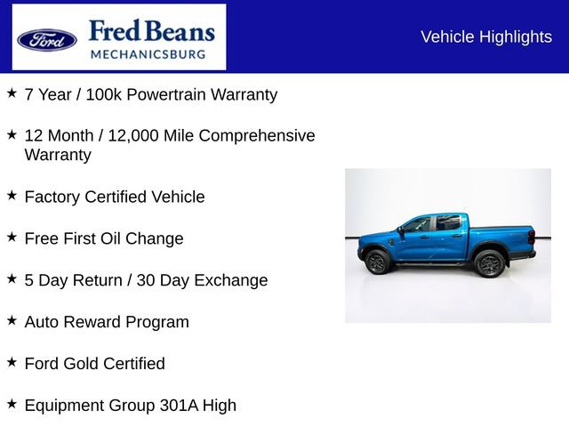 Certified 2024 Ford Ranger XLT w/ Equipment Group 301A High AWD/4WD image 7