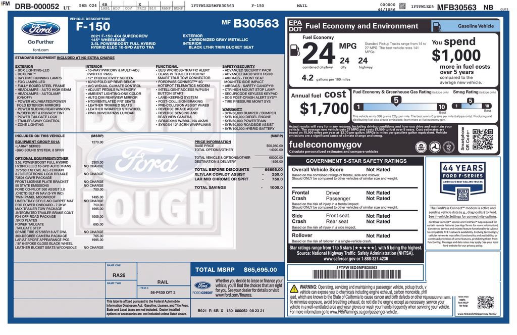 Certified 2021 Ford F150 Lariat w/ Max Trailer Tow Package AWD/4WD image 27