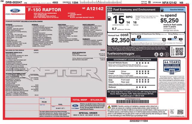 Certified 2022 Ford F150 Raptor w/ Raptor 37 Performance Package AWD/4WD image 6