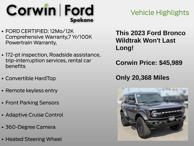 Certified 2023 Ford Bronco Wildtrak AWD/4WD image 7