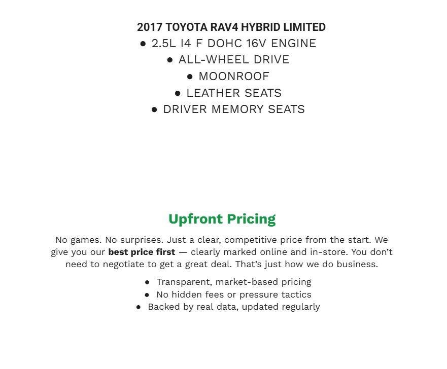 Used 2017 Toyota RAV4 Limited w/ All Weather Liner Package AWD/4WD image 2