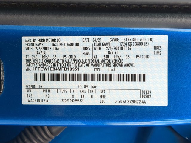 Certified 2021 Ford F150 Tremor w/ Equipment Group 402A High image 39