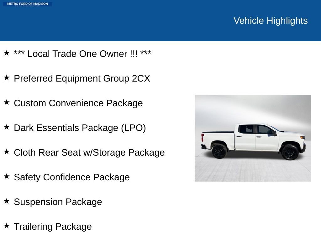 Used 2021 Chevrolet Silverado 1500 Custom Trail Boss w/ Safety Confidence Package image 2