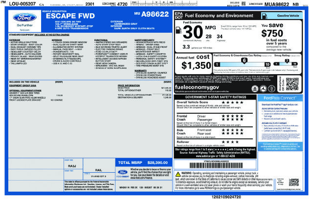 Certified 2021 Ford Escape SE FWD image 43