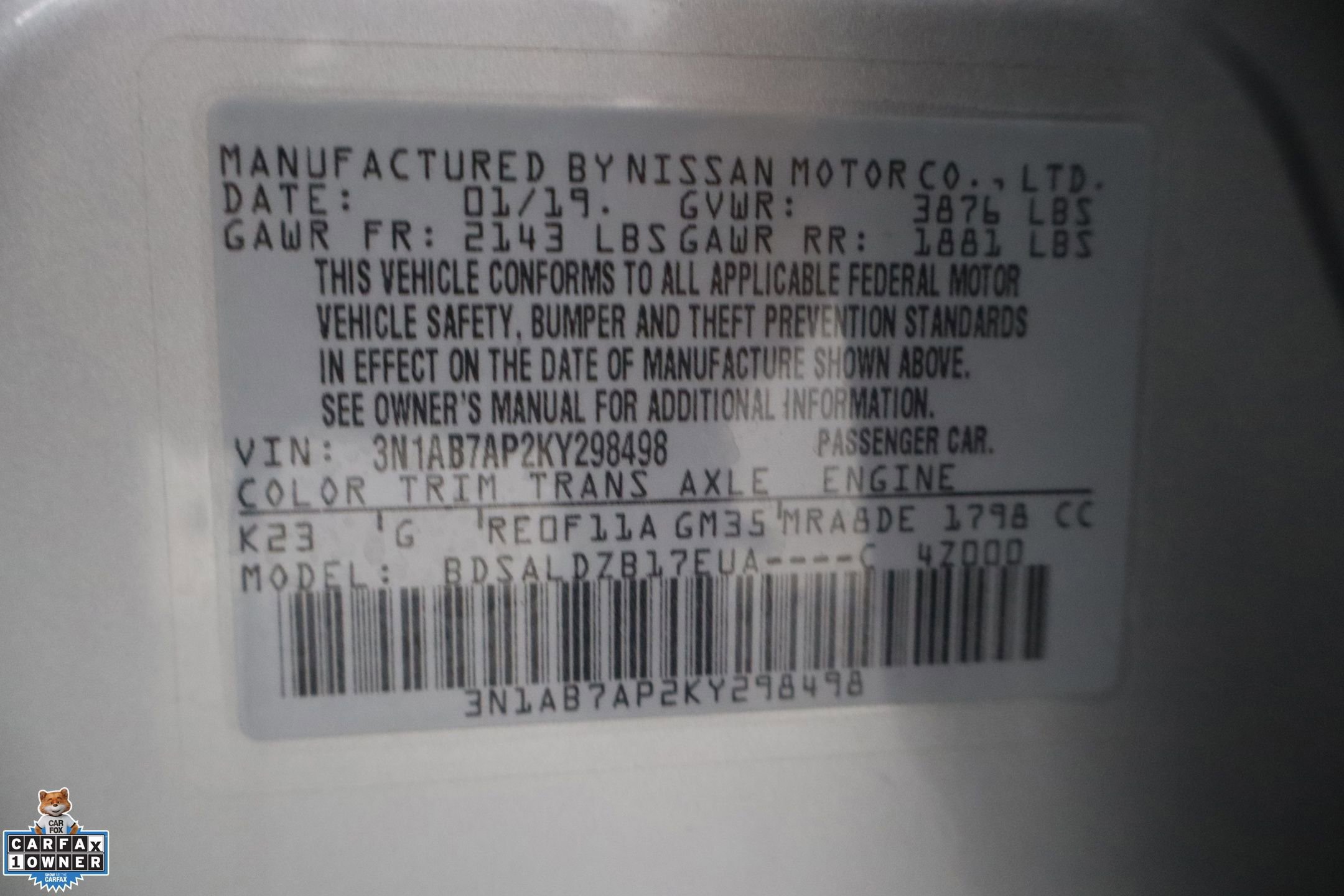 Used 2019 Nissan Sentra SV w/ Electronics Package image 35