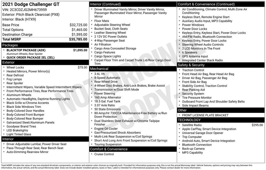Used 2021 Dodge Challenger GT w/ Blacktop Package RWD image 29