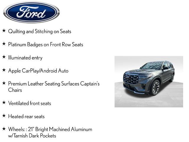 Certified 2026 Ford Explorer Platinum w/ LUX Leather Package AWD/4WD image 13