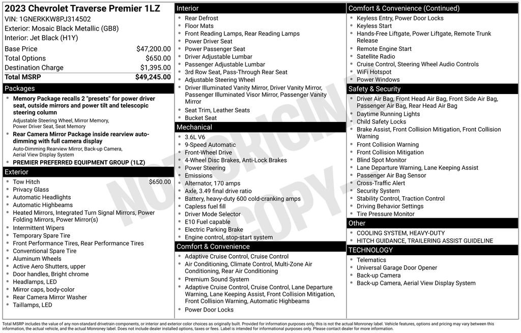 Used 2023 Chevrolet Traverse Premier FWD image 27