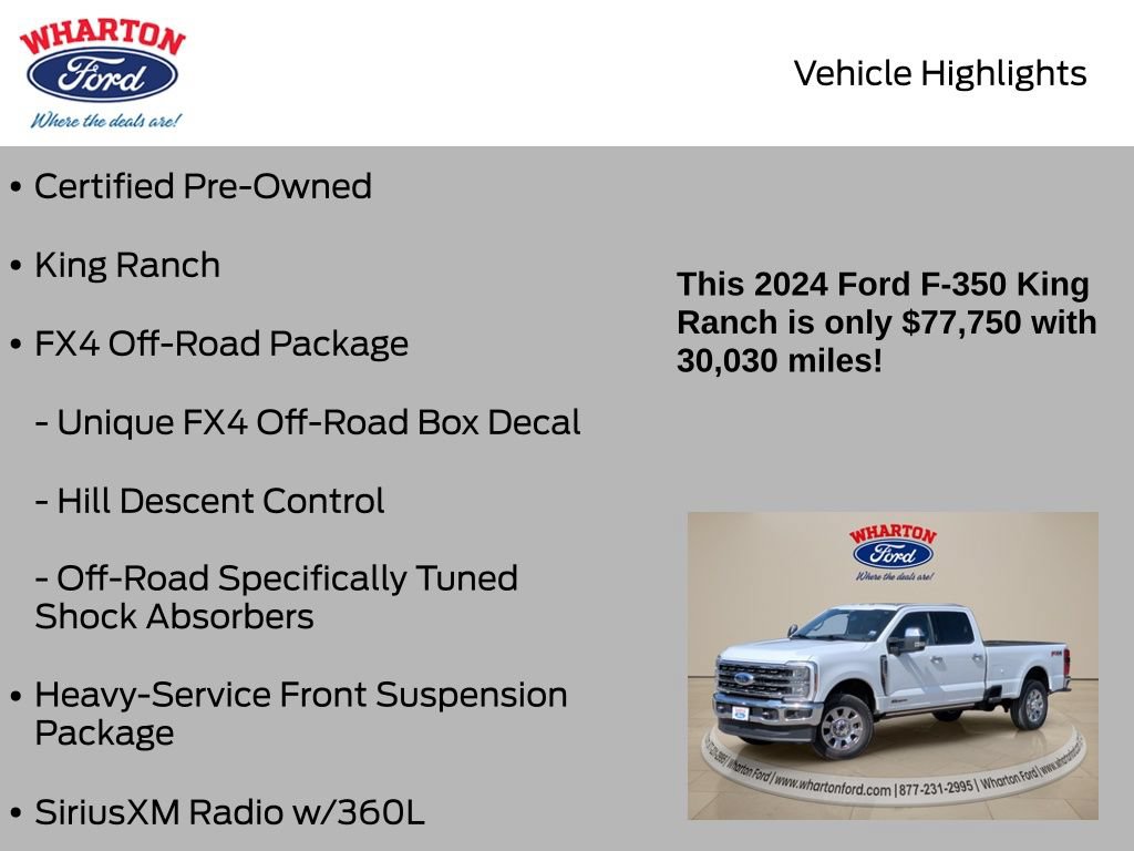 Certified 2024 Ford F350 King Ranch w/ Chrome Package AWD/4WD image 6