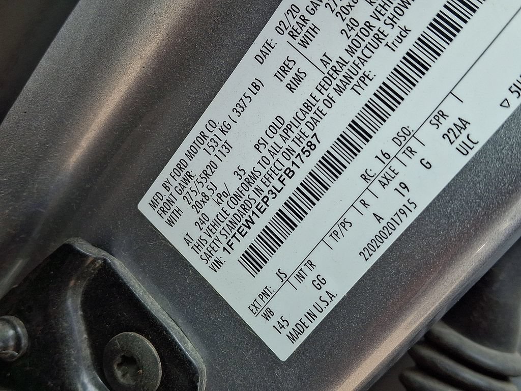 Certified 2020 Ford F150 XL w/ Equipment Group 101A Mid AWD/4WD image 27