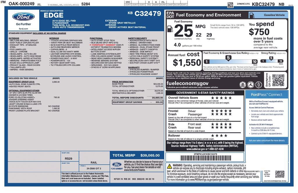 Certified 2019 Ford Edge SEL w/ Equipment Group 201A image 12