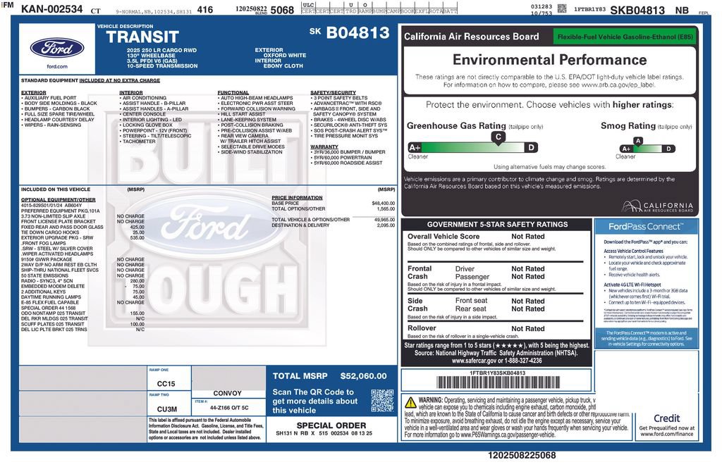 Certified 2025 Ford Transit 250 Low Roof w/ Exterior Upgrade Package RWD image 9
