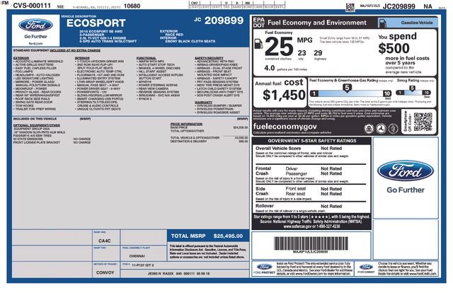 Certified 2018 Ford EcoSport SE AWD/4WD image 16