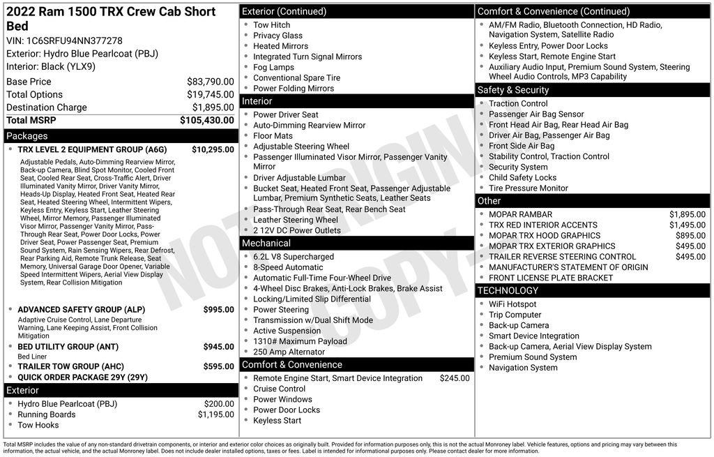 Used 2022 RAM 1500 TRX w/ TRX Level 2 Equipment Group AWD/4WD image 46