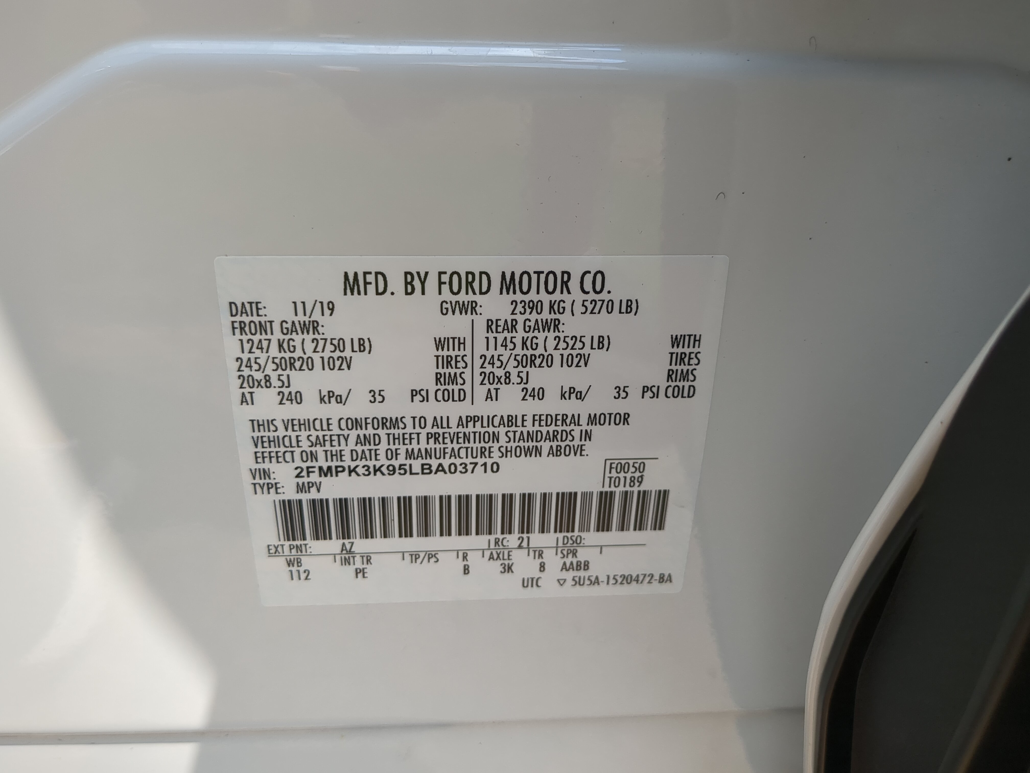 Certified 2020 Ford Edge Titanium w/ Equipment Group 301A FWD image 29