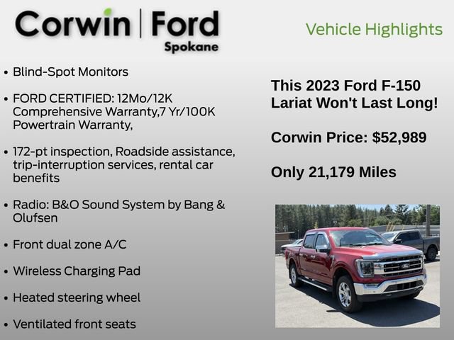 Certified 2023 Ford F150 Lariat w/ Equipment Group 502A High AWD/4WD image 6