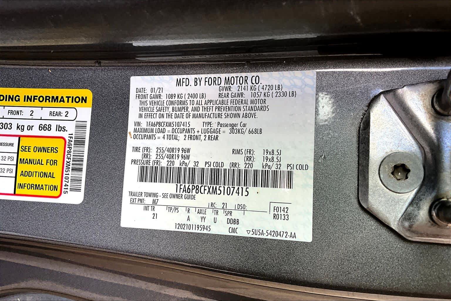 Certified 2021 Ford Mustang GT w/ Black Accent Package RWD image 29