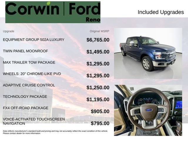 Certified 2020 Ford F150 Lariat w/ Equipment Group 502A Luxury AWD/4WD image 3