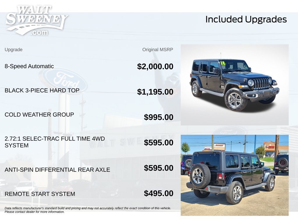 Used 2018 Jeep Wrangler Unlimited Sahara w/ Cold Weather Group AWD/4WD image 12