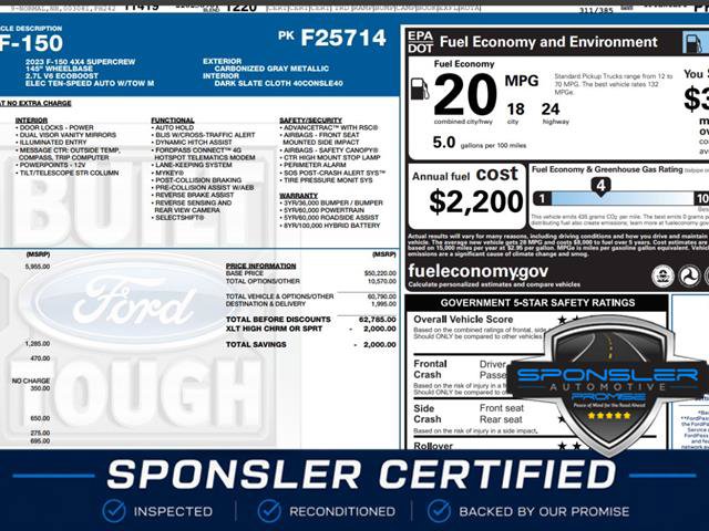 Certified 2023 Ford F150 XLT w/ Equipment Group 302A High AWD/4WD image 1