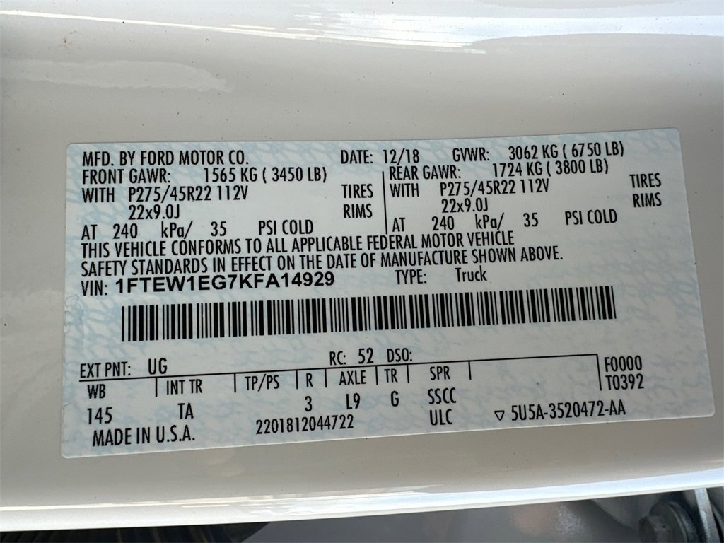 Certified 2019 Ford F150 Limited w/ Trailer Tow Package image 32