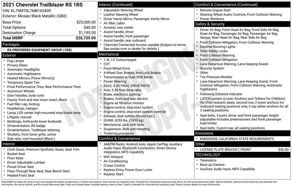 Used 2021 Chevrolet TrailBlazer RS image 31